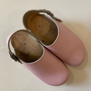 Girls Swedish wooden clogs pink Size 38 or 11